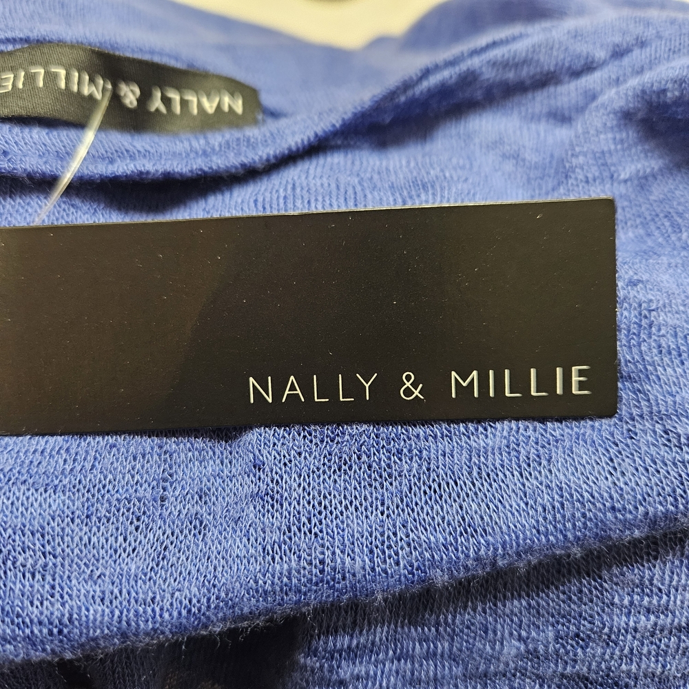 Nally & Millie Blue Lightweight Ruffle Hem Top – Size S/M NWT - Picture 13 of 13